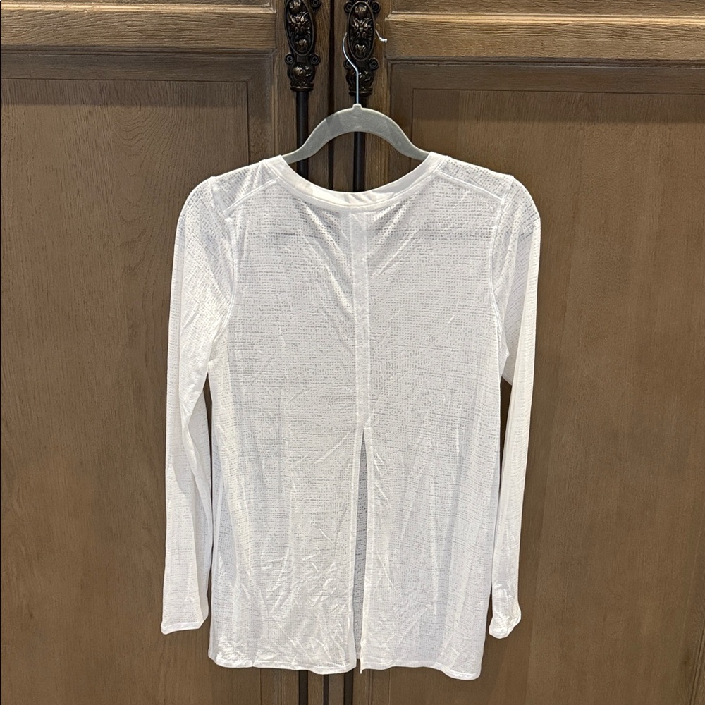 Lululemon Athletica White Split Back Tee - image 2